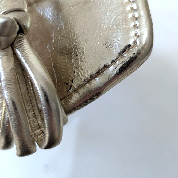 Loeffler Randall Margi Champagne Bow Heels Sandals Strappy Gold Size 11 Preowned - Picture 12 of 12